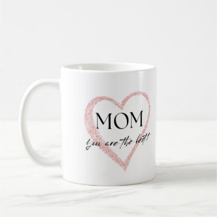 Mug Pink Simple Heart Meilleure fête de maman