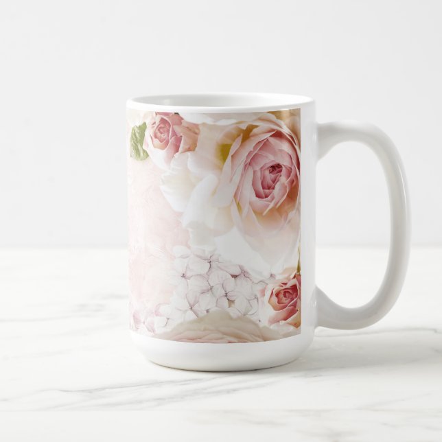 Mug Pink Spring Flower Rose Pastel Collage (Droite)