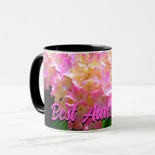 Mug Pink violet orange hydrangée comme meilleure tante
