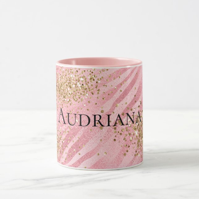 Mug Pink Zebra Gold Glitzy Parties scintillant (Centre)
