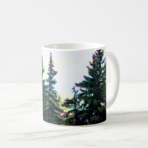 Mug Pins boréaux du Canada de forêt grands en bois d