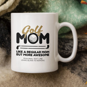 Mug Pint Cool tendance "GOLF MOM" Gold Typographie