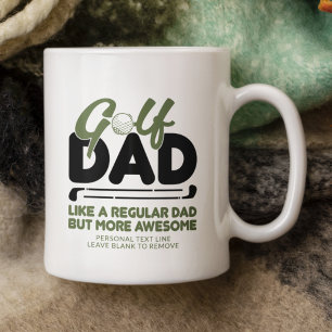Mug Pint de Typographie Verte "GOLF DAD" Cool tendance
