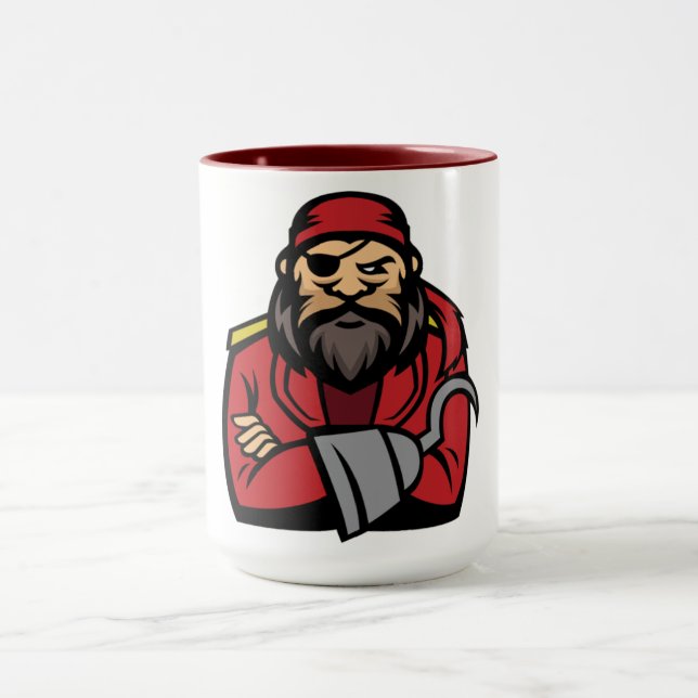 Mug Pirate gras - Mascotte de pirate fierce et Mischie (Centre)