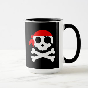 Mug Pirate Skull Skeleton Bandanna