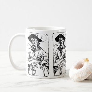 Mug Pirates Anciens Croquis d'un Capitaine par Howard 