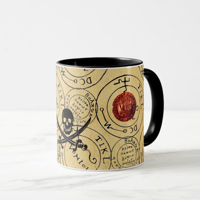 MUG PIRATES CARTES DE TRÉSORERIE, SKULL, PARC DES ÉPÈR (Devant droit)