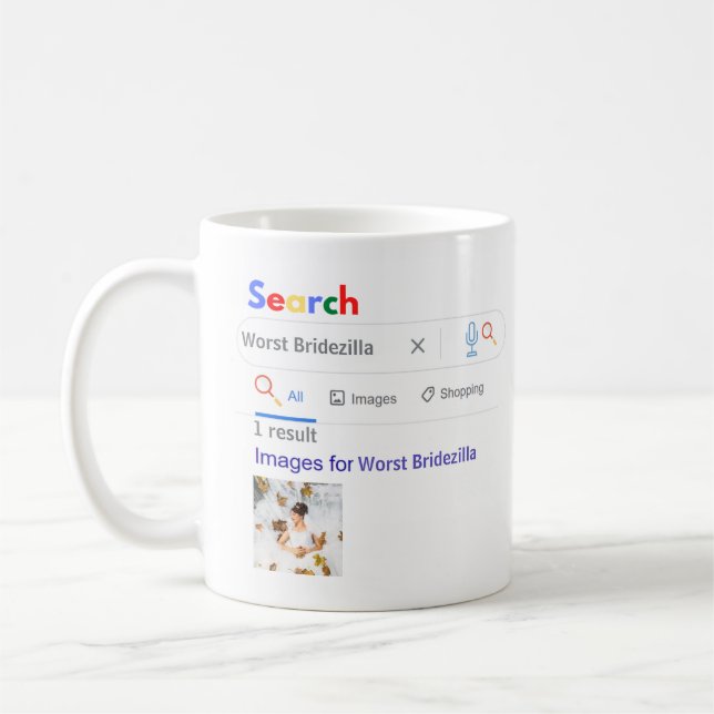 Mug PIRES DES BRIDEZILLA Drôle de CADEAU PHOTO pour la (Gauche)