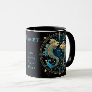Mug Pisces Anniversaire Cadeau Ajouter un nom Beau caf