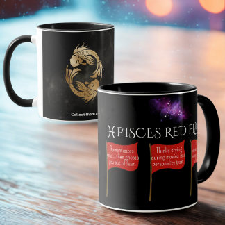 Mug Pisces Red Flags Astrologie Musique | Drôle cadeau