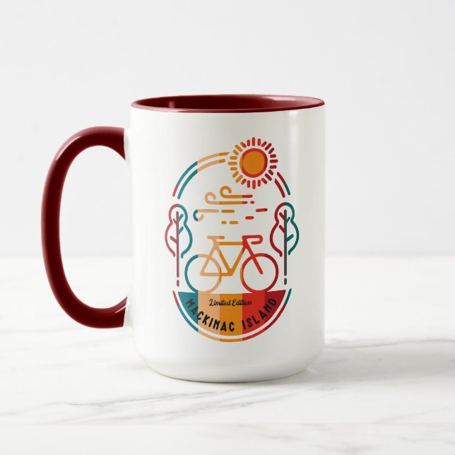 Mug Piste cyclable de l'île Retro Mackinac (Gauche)