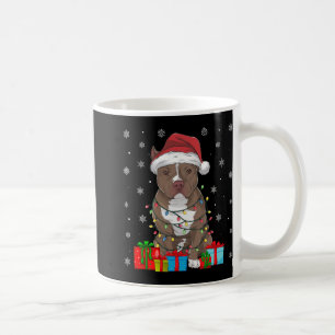 Mug Pitbull Chien moche Noël éclaire le chapeau de San