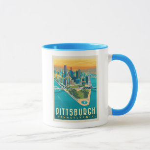 Mug Pittsburgh, PA   Vue oeil d'oiseau