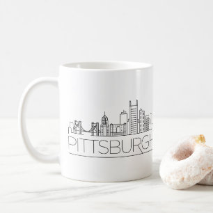 Mug Pittsburgh, Pennsylvanie  Ligne Skyline Stylisée 