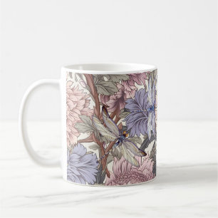 Mug Pivoine rose clair violet libellule floral françai