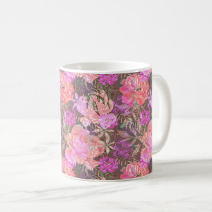 Mug Pivoines fleurs rose rose jardin bouquet