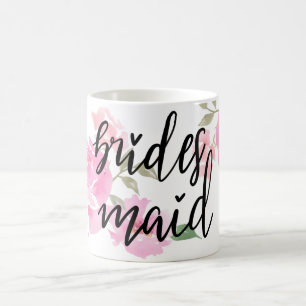 Mug Pivoines manuscrites de rose de manuscrit de