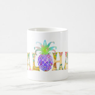 Mug PixDezines Aloha Ananas+Aquarelle Florale