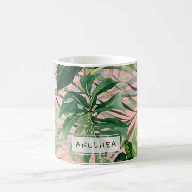 Mug PixDezines Aquarelle Foliage tropical (Centre)