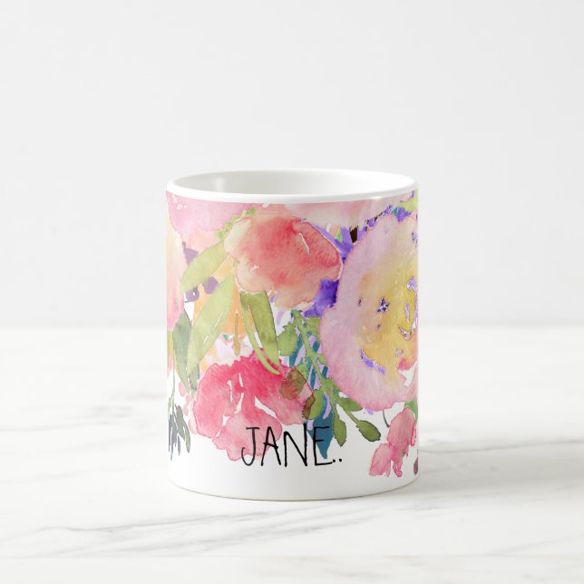 Mug PixDezines Aquarelle Ressort, Peonies Bouquet (Centre)