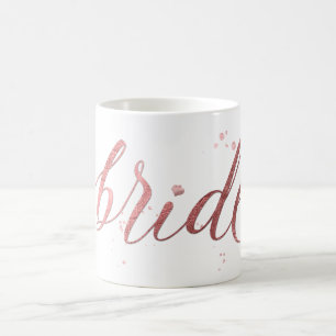 Mug PixDezines Bride/Faux Rose Gold/Modern Script