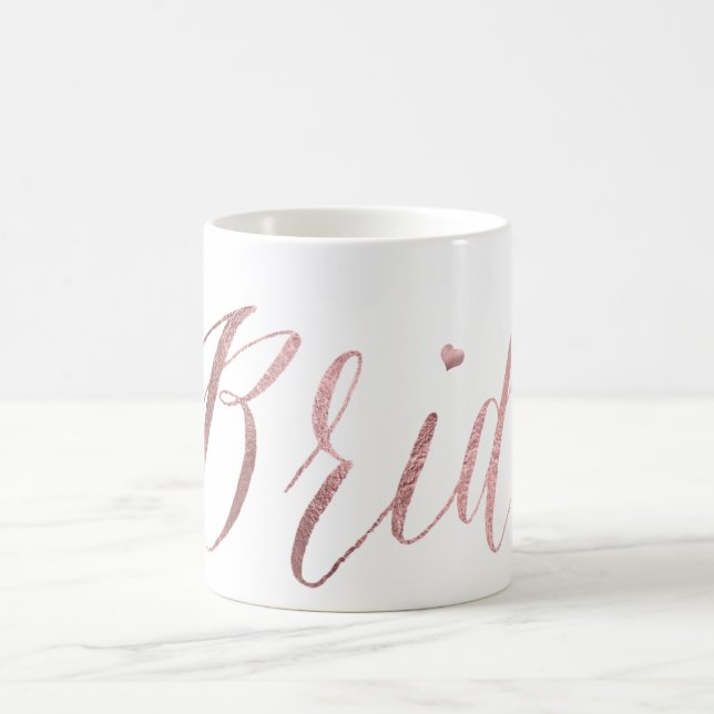 Mug PixDezines Bride/Faux Rose Gold/Modern Script (Centre)
