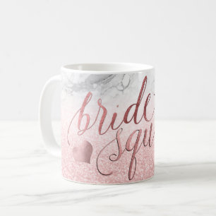 Mug PixDezines Bride Squad/Faux Rose Gold Script