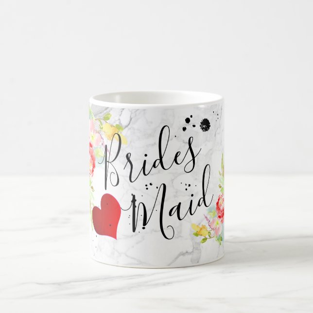 Mug PixDezines Bridesmaid/aquarelle florale (Centre)