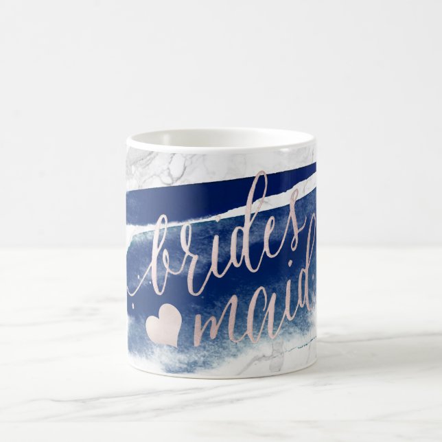 Mug PixDezines Bridesmaid|Marble Blush Pink Script (Centre)