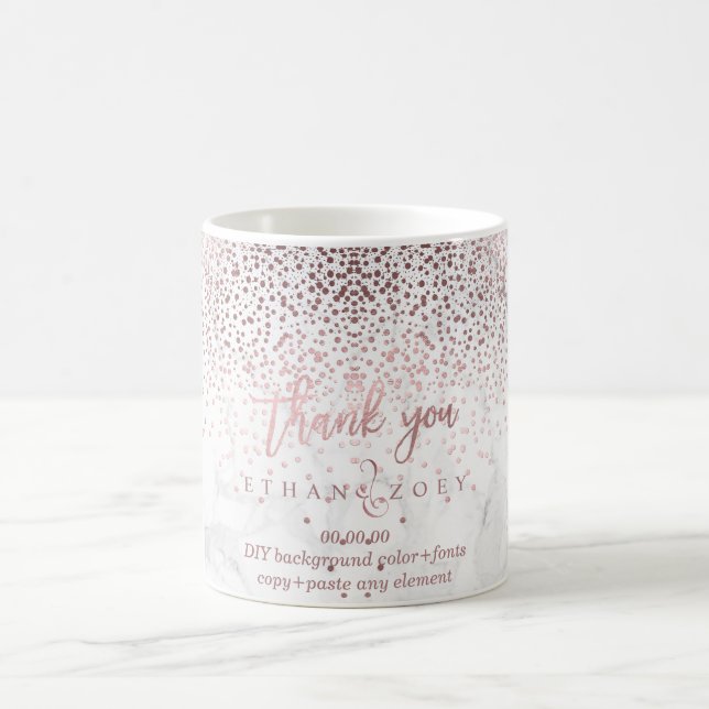 Mug PixDezines DAZZLED FAUX ROSE OR CONFETTI (Centre)