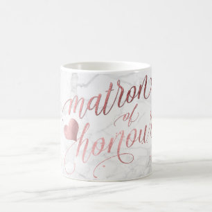 Mug PixDezines Demoiselle d'Honneur/Faux Rose Gold+Mar