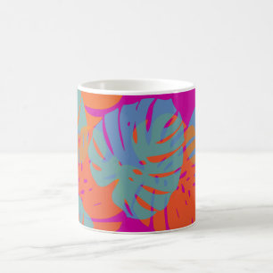 Mug PixDezines Feuilles de Monstera/Couleur de fond DI