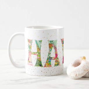Mug PixDezines Hawaii Ananas Collage Aquarelle