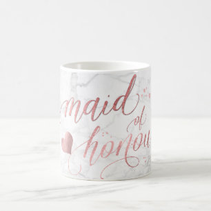 Mug PixDezines Maid of Honor/Faux Rose Gold Script