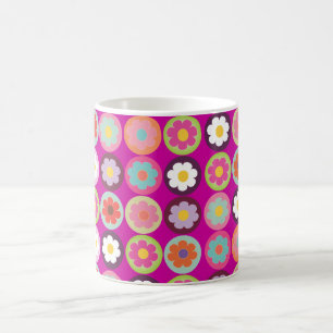 Mug PixDezines marguerites groovy/couleur de fond pers