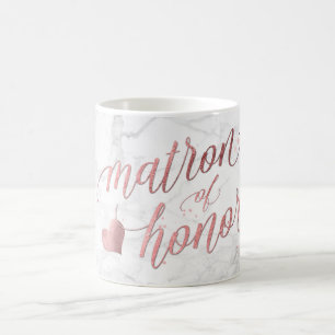 Mug PixDezines Matron of Honor/Faux Rose Gold+Marble