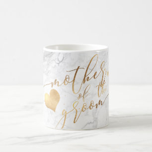 Mug PixDezines Mère de Groom/Faux Gold Script Marble
