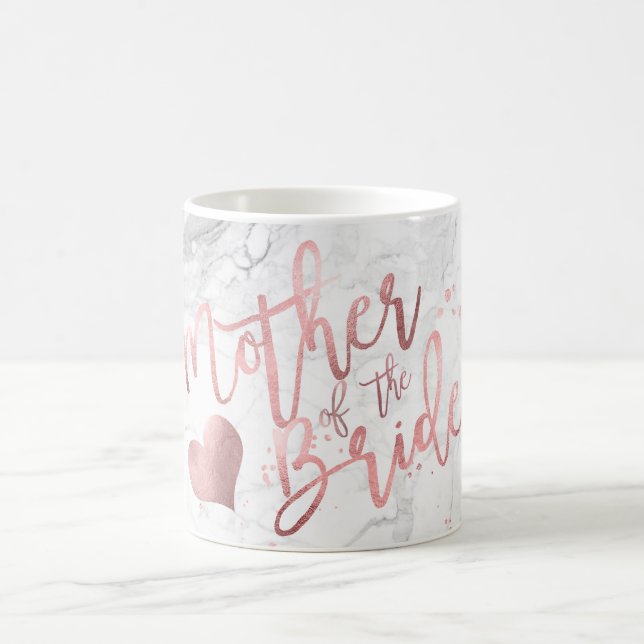 Mug PixDezines Mère de la mariée/Faux Rose Gold/Marble (Centre)