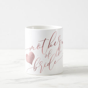 Mug PixDezines Mère de la mariée/Rose de Faux Script G