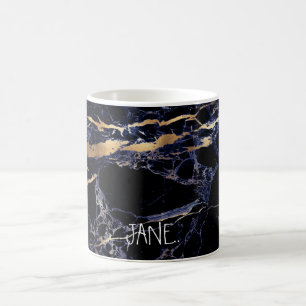 Mug PixDezines MIDNIGHT BLUE MARBLE+FAUX OR VEINS