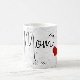 Mug PixDezines NOUVEAU MOM Marbre+Script moderne