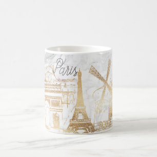 Mug PixDezines PARIS en FAUX OR+MARBLE