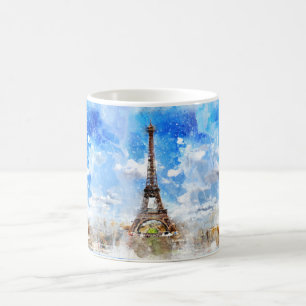 Mug PixDezines TOUR EIFFEL, PARIS en COULEUR D'EAU