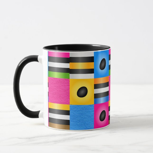 Mug Pixels de sucrerie d'Allsorts de réglisse (Gauche)