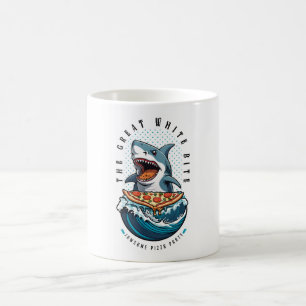 Mug Pizza pour manger des requins Le Grand Bite Blan