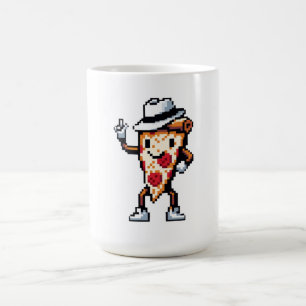 Mug Pizza Slice Dansant - Pixel Drôle Art Conception a