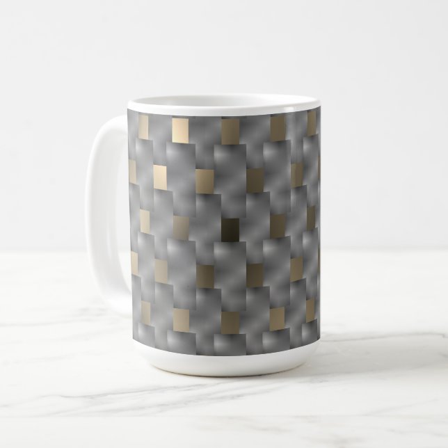 Mug Placas cinza sobre fundo marrom claro, tonnes pret (Devant gauche)