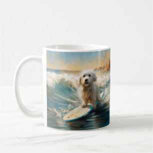 Mug Plage de Coton De Tulear Peinture de surf