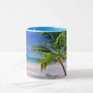 Mug Plage de l'île tropicale de Palm Tree