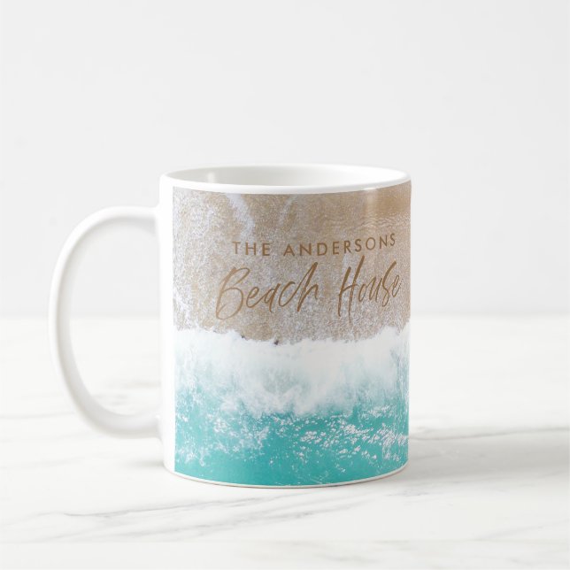 Mug Plage de sable tropicale océan soleil des vagues m (Gauche)
